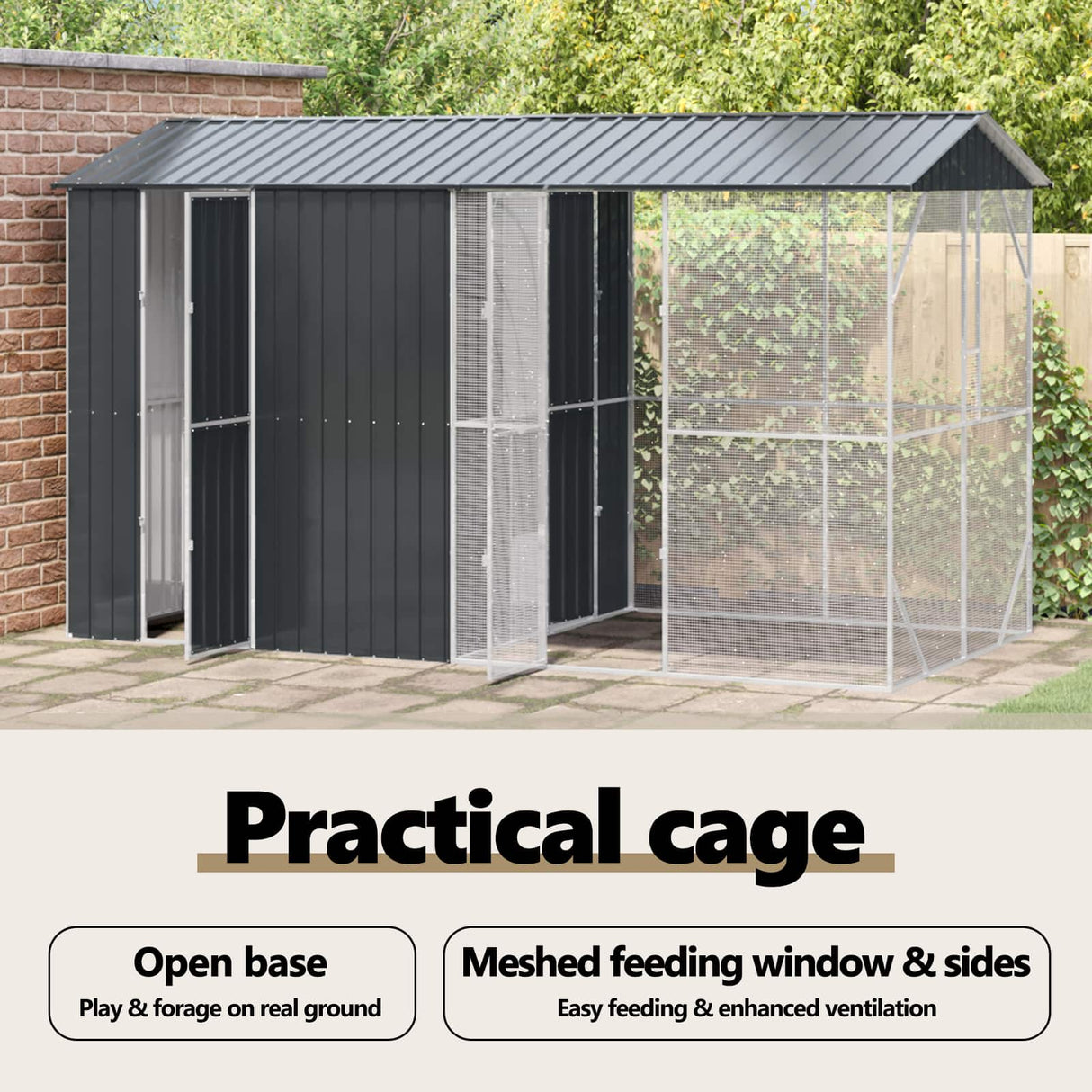 Bird Cage Anthracite 430 x 208 x 247 cm Galvanised Steel