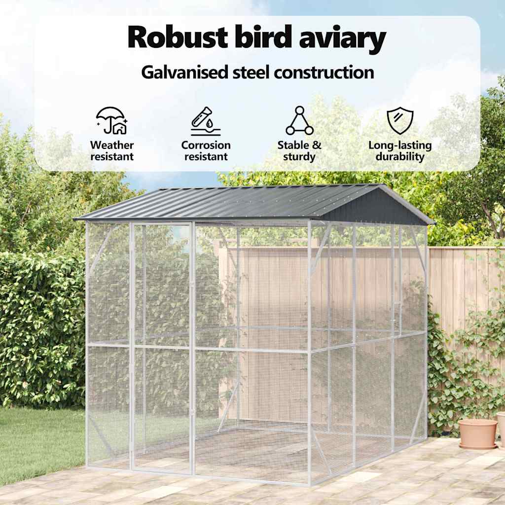 Bird Cage Anthracite 227 x 310 x 247 cm Galvanised Steel
