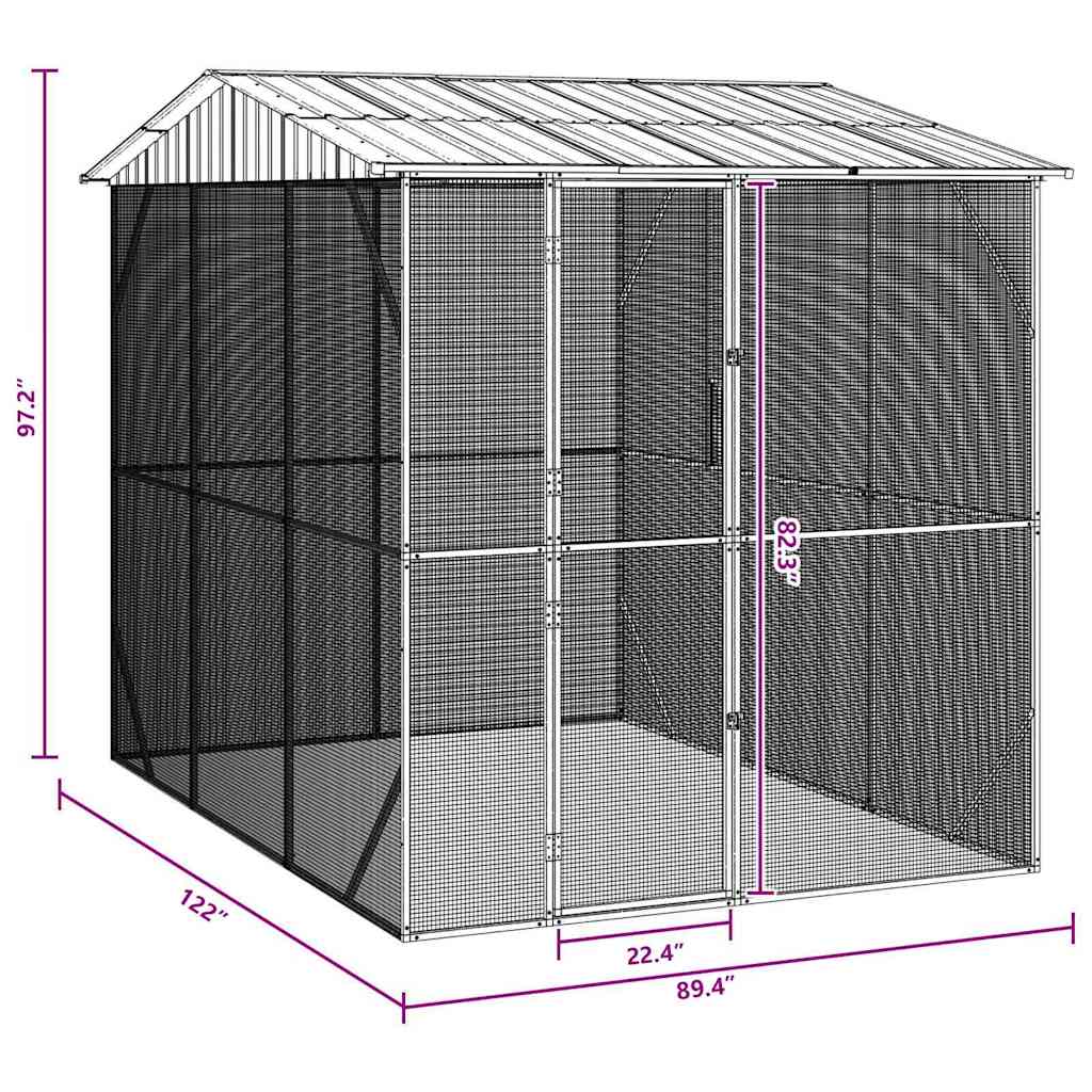Bird Cage Anthracite 227 x 310 x 247 cm Galvanised Steel