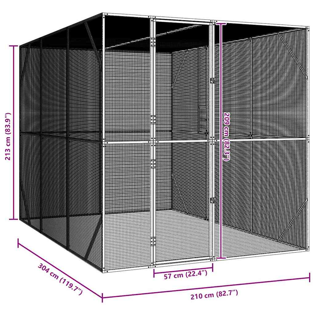 Bird Cage Anthracite 210 x 304 x 213 cm