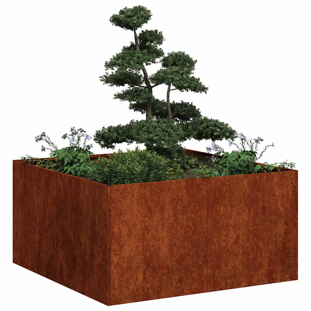 Planter Rusty 80x80x40 cm Weathering Steel