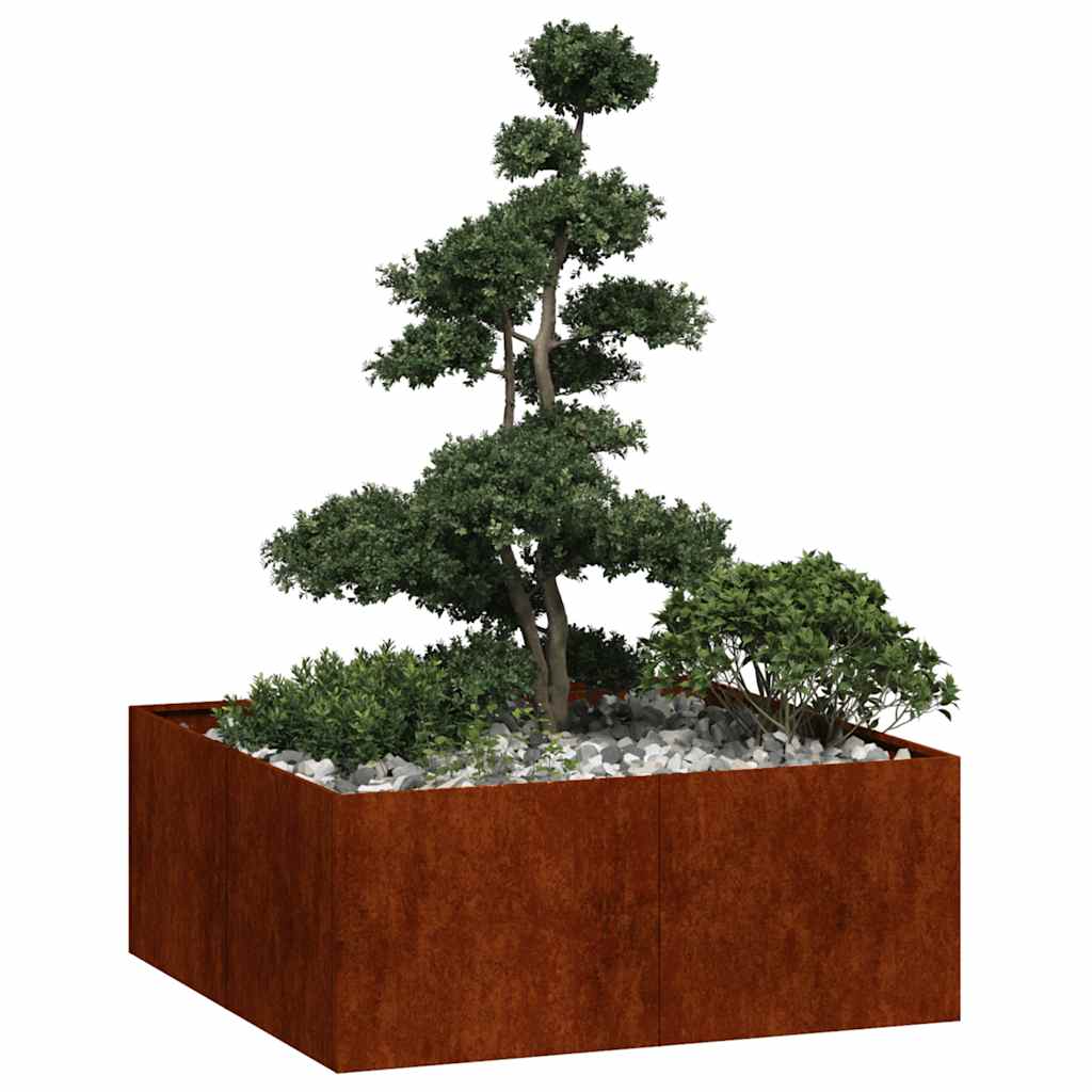 Planter Rusty 100x100x40 cm Weathering Steel