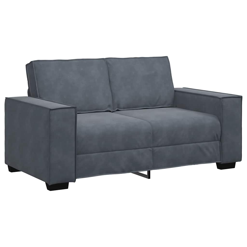 3 Piece Sofa Set with Cushions Dark Grey Velvet