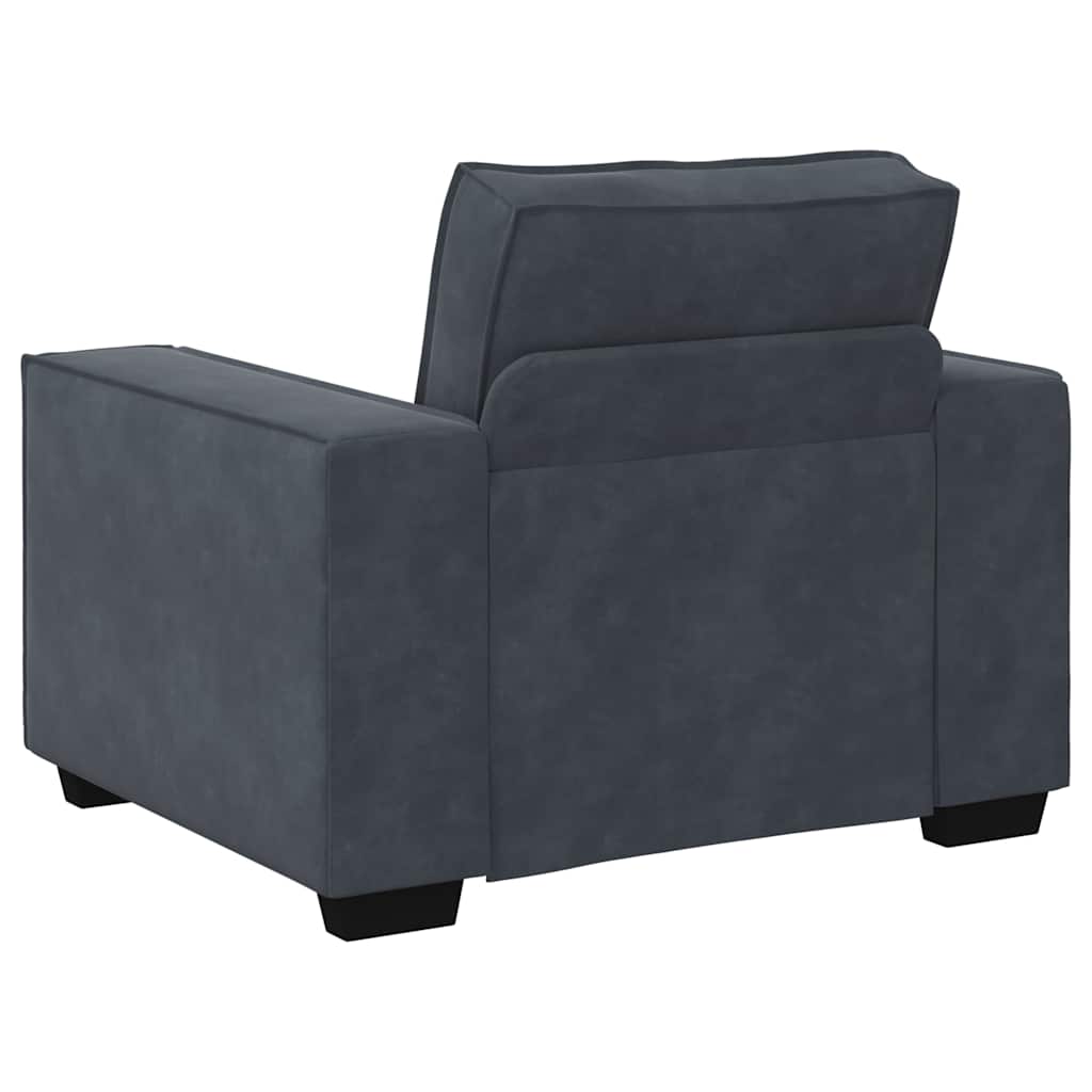 3 Piece Sofa Set with Cushions Dark Grey Velvet