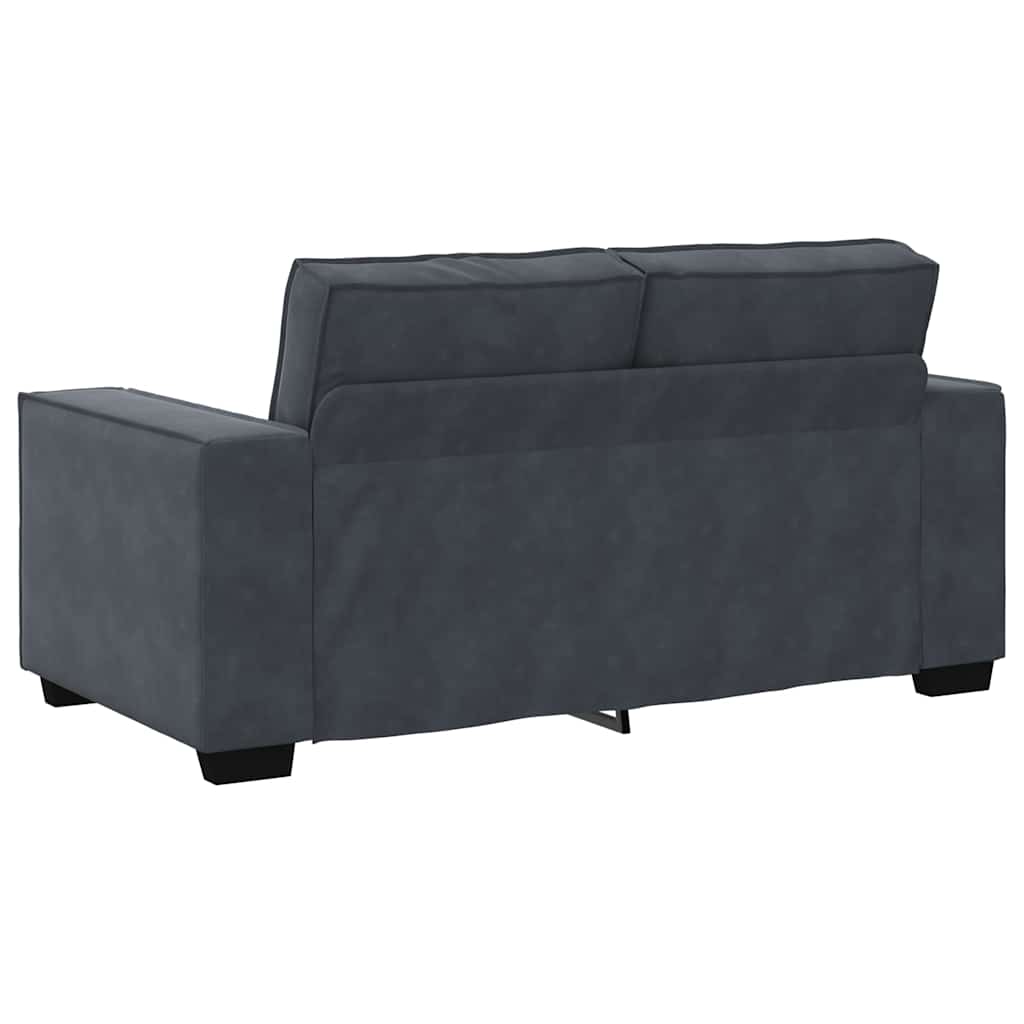 3 Piece Sofa Set with Cushions Dark Grey Velvet