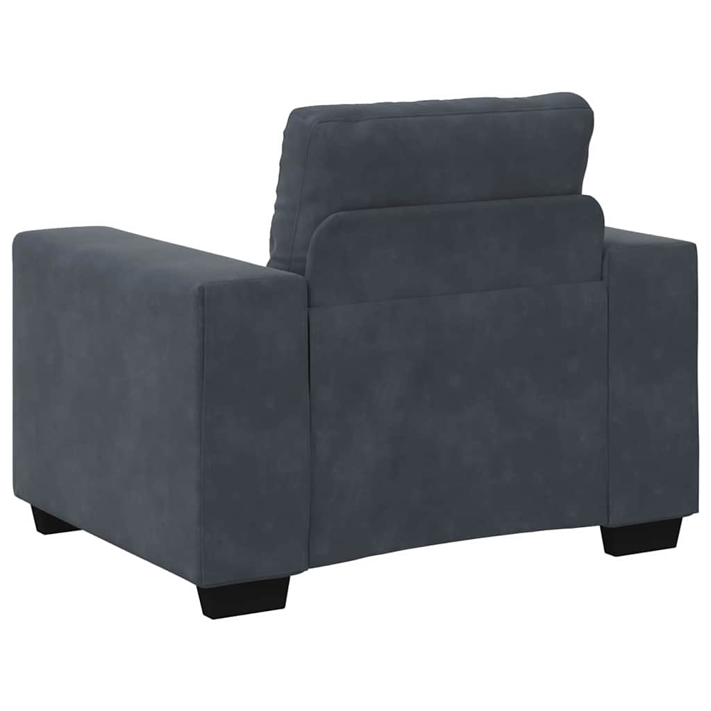 Sofa Set 3 pcs Dark Grey 221 x 80 x 80 cm Velvet