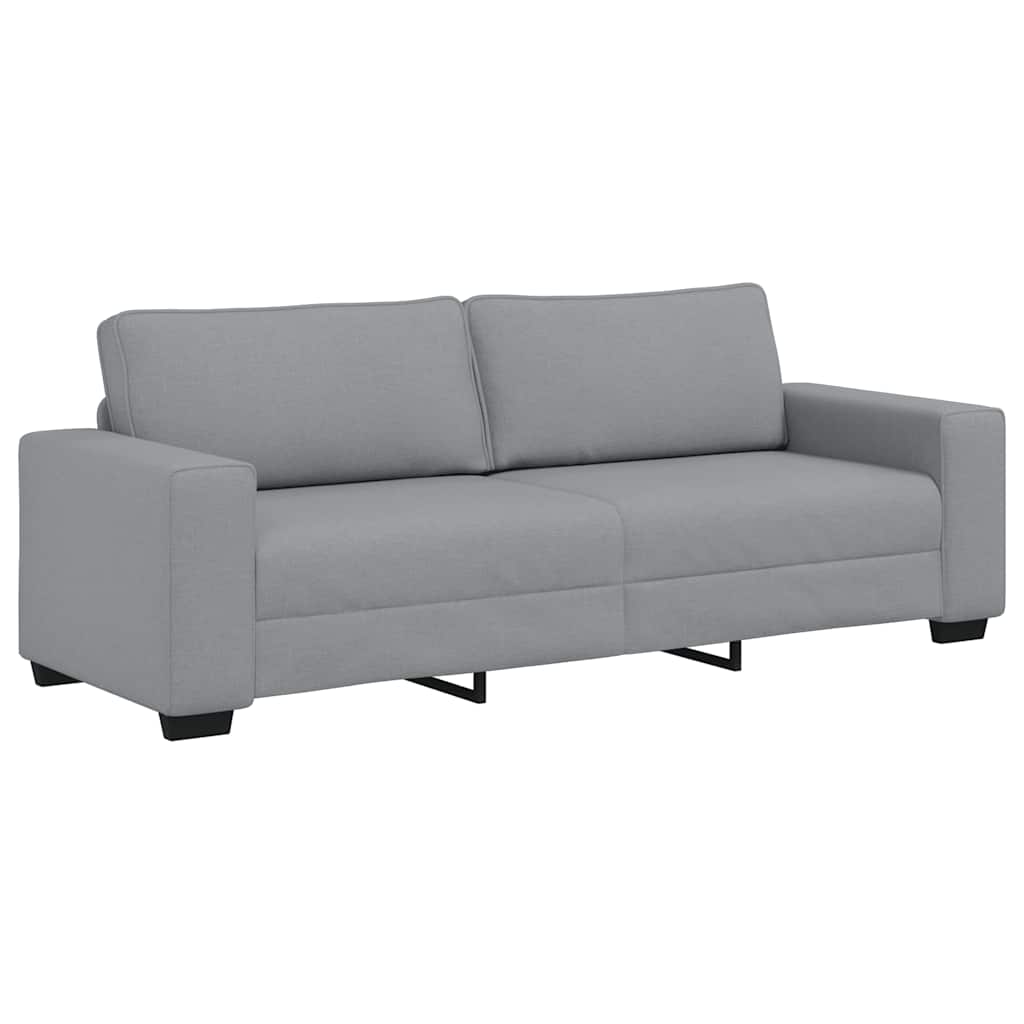 3 Piece Sofa Set with Cushions Light Grey Fabric