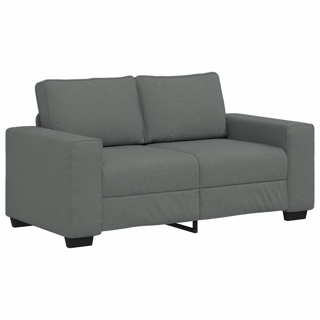3 Piece Sofa Set with Cushions Dark Grey Fabric