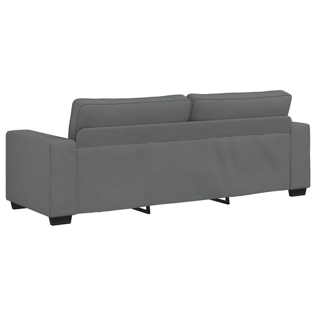 3 Piece Sofa Set with Cushions Dark Grey Fabric