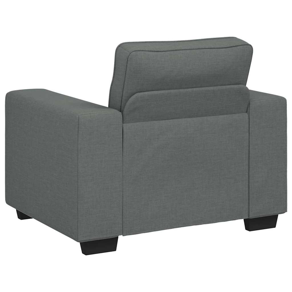 3 Piece Sofa Set with Cushions Dark Grey Fabric