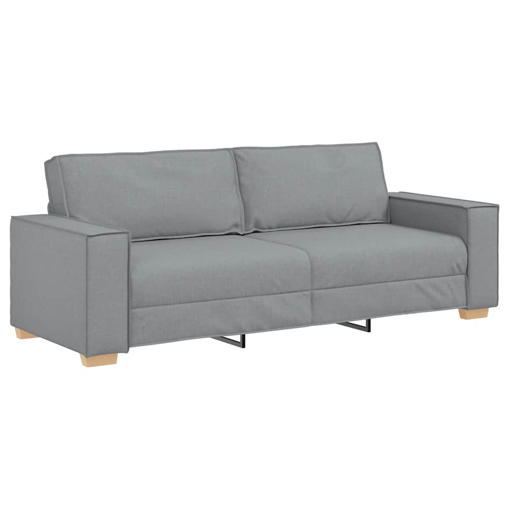 2 Piece Sofa Set with Cushions Light Grey Fabric