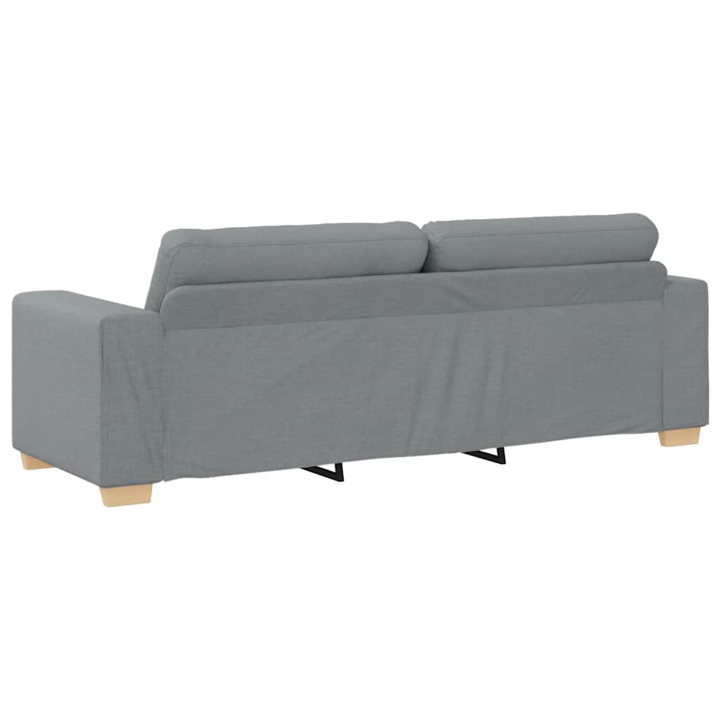 2 Piece Sofa Set with Cushions Light Grey Fabric