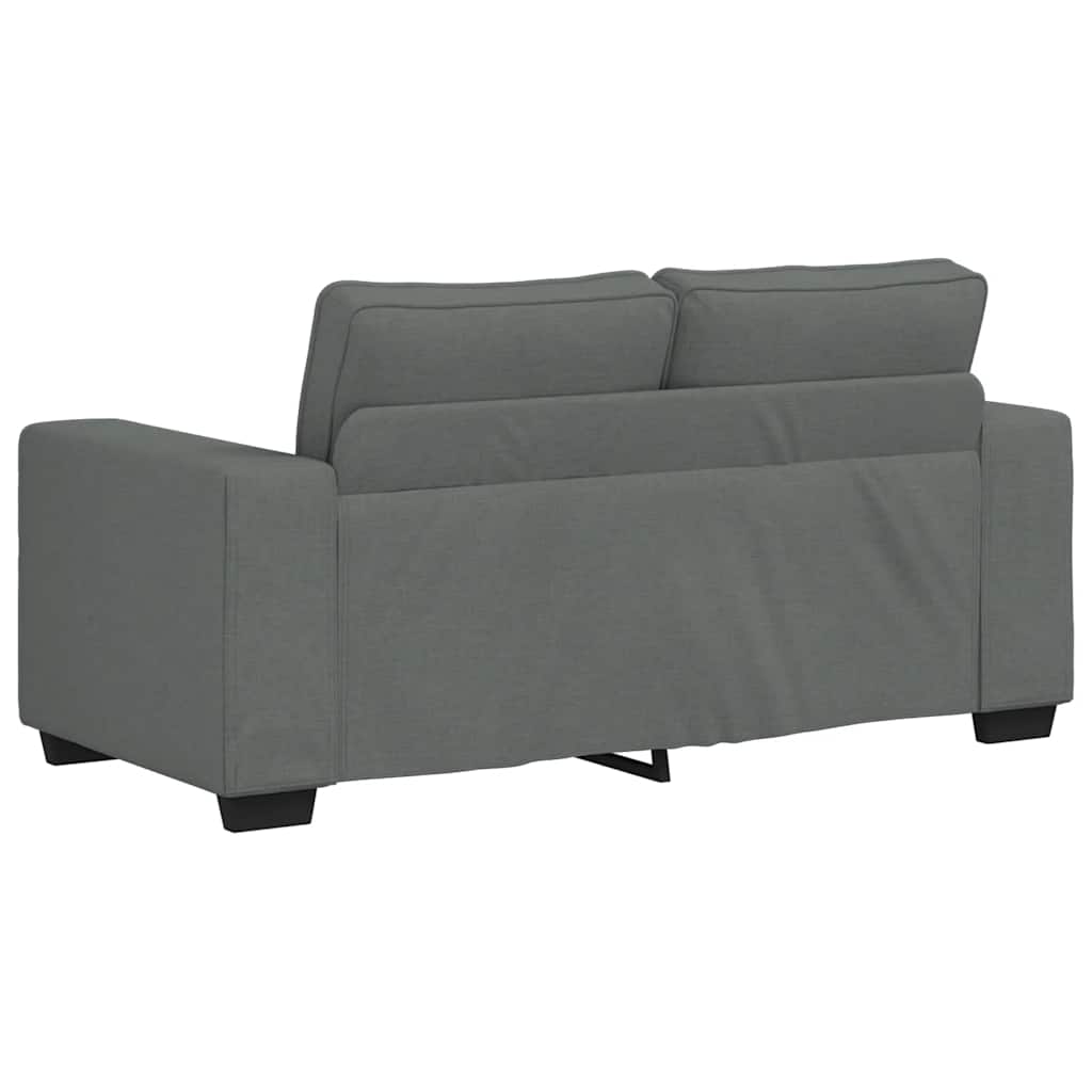 2 Piece Sofa Set with Cushions Dark Grey Fabric