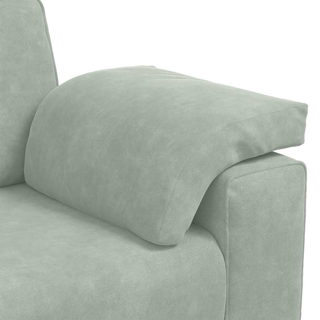 2 Piece Sofa Set with Cushions Light Grey Velvet