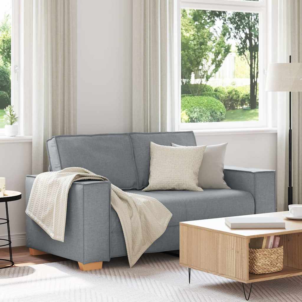 2-Seater Sofa Light Grey 120 cm Fabric