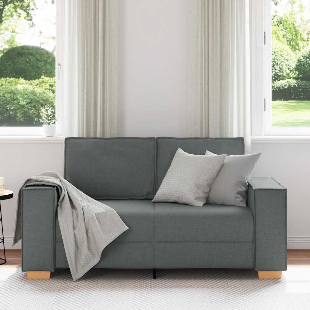 2-Seater Sofa Dark Grey 160x78x84 cm Fabric