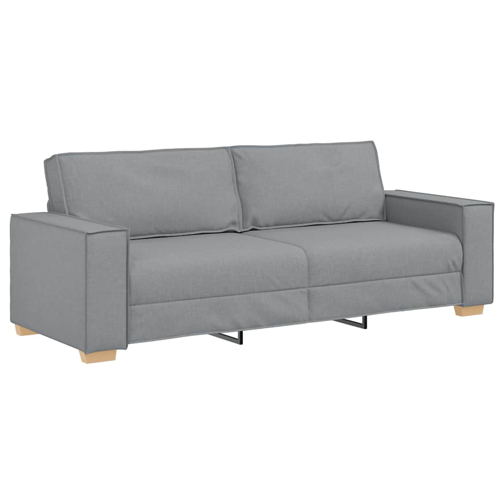 3-Seater Sofa Light Grey 220x78x84 cm Fabric