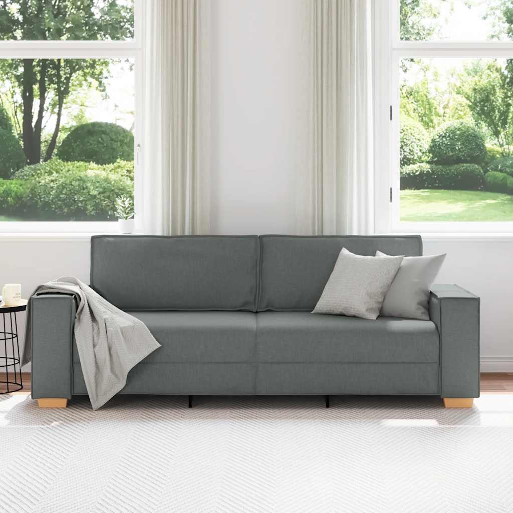 3-Seater Sofa Dark Grey 180 cm Fabric
