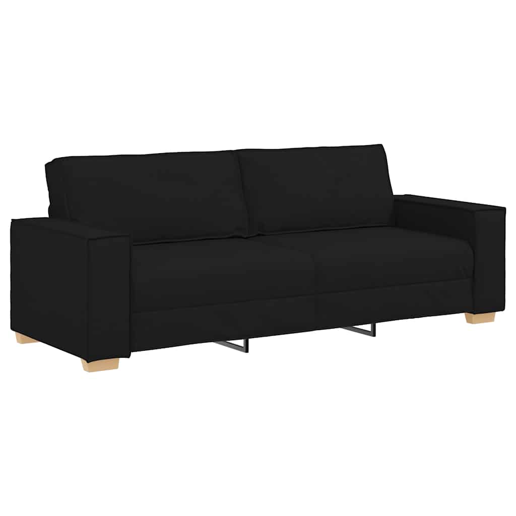 3-Seater Sofa Black 180 cm Fabric