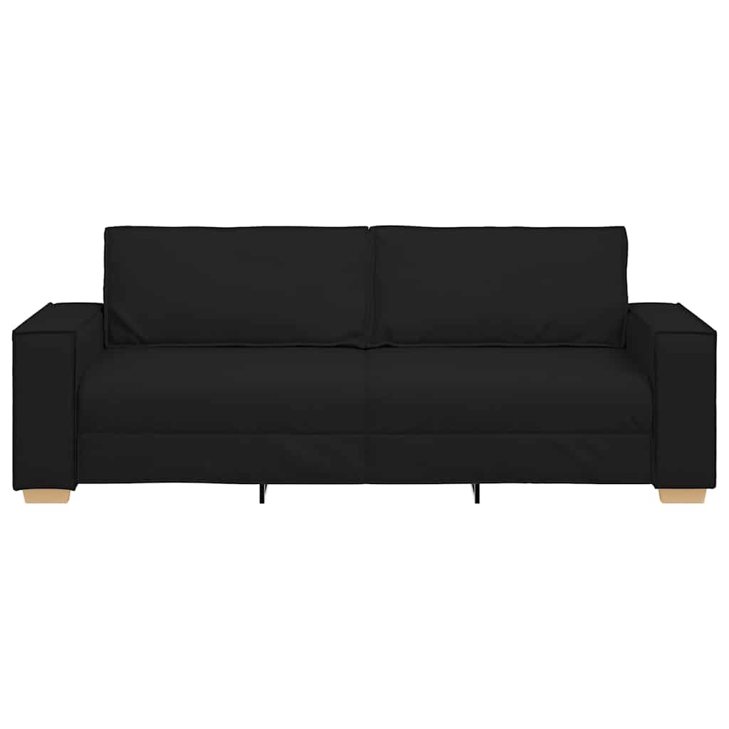3-Seater Sofa Black 220x78x84 cm Fabric