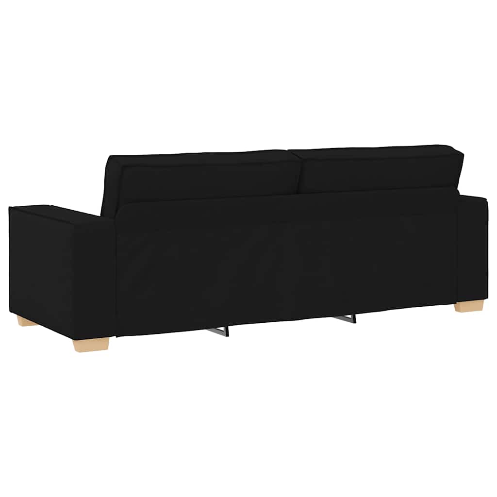 3-Seater Sofa Black 220x78x84 cm Fabric