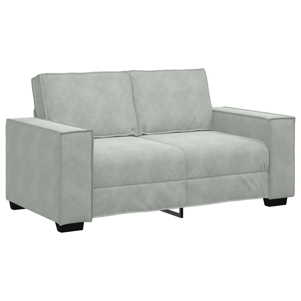 2-Seater Sofa Light Grey 160x78x84 cm Velvet