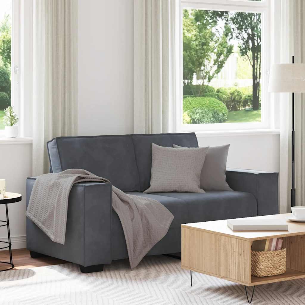 2-Seater Sofa Dark Grey 160x78x84 cm Velvet