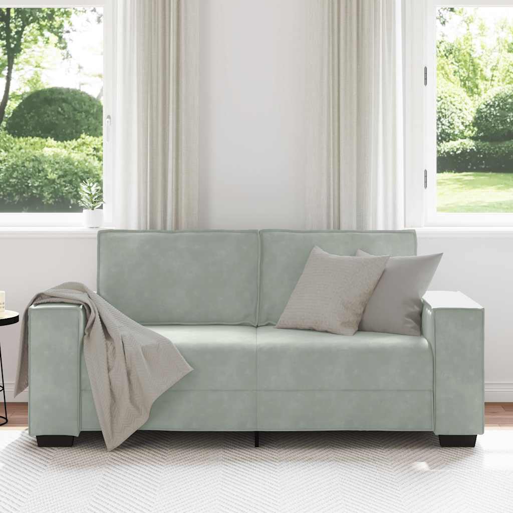 2-Seater Sofa Light Grey 180x78x84 cm Velvet