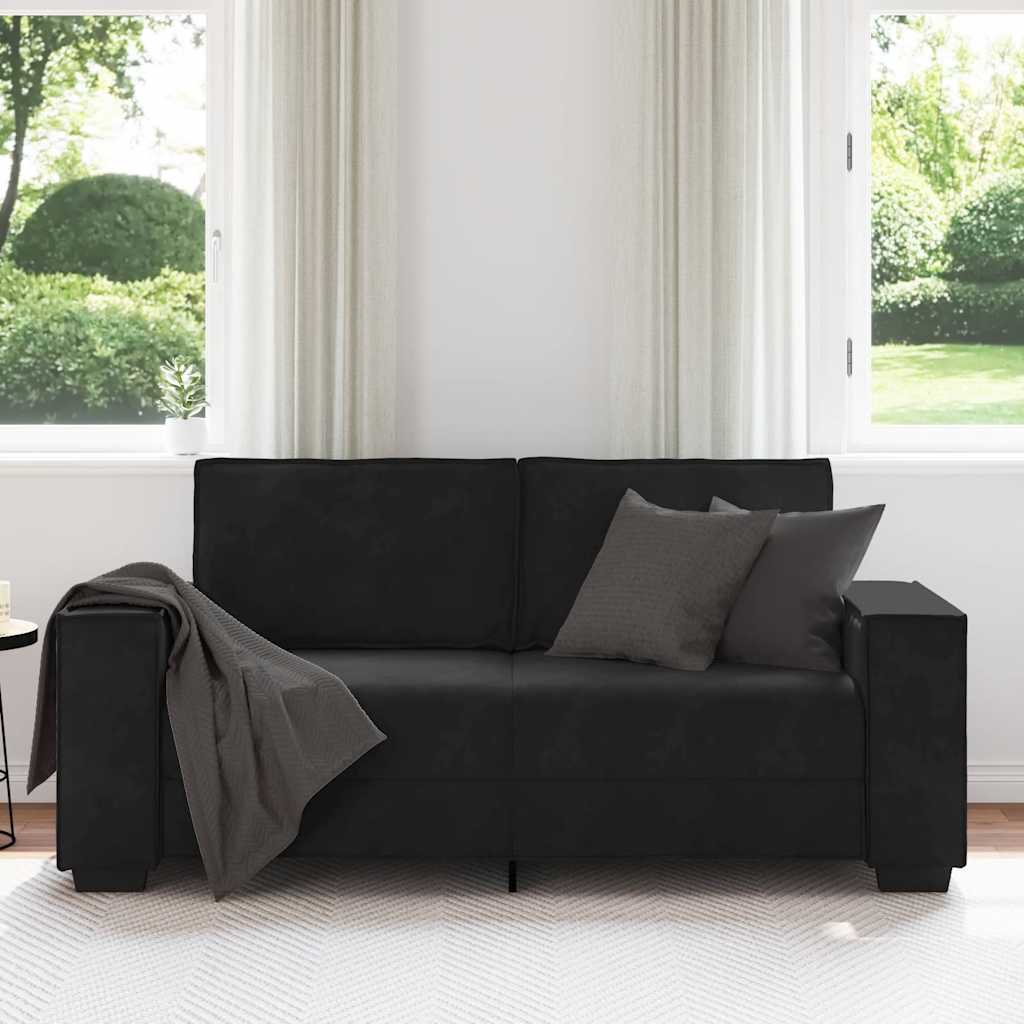 2-Seater Sofa Black 180x78x84 cm Velvet
