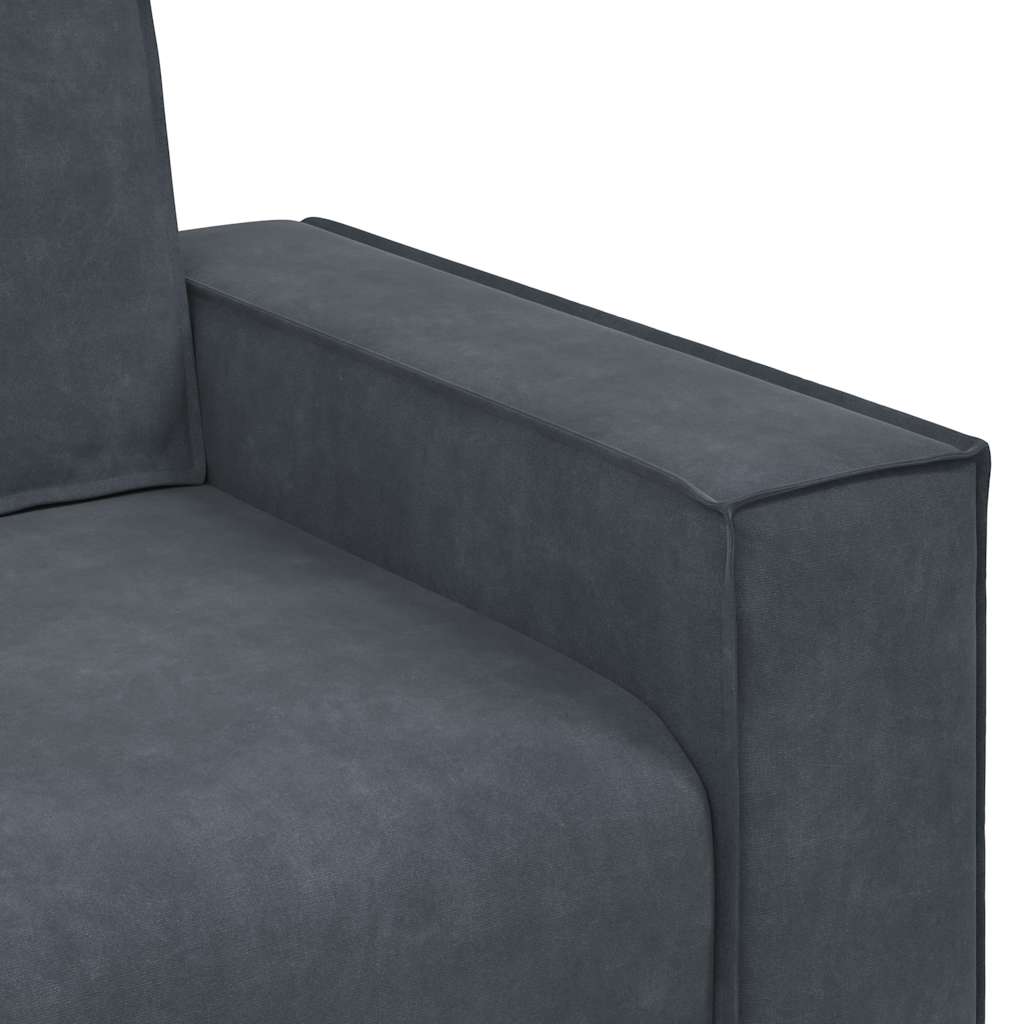 3-Seater Sofa Dark Grey 220x78x84 cm Velvet