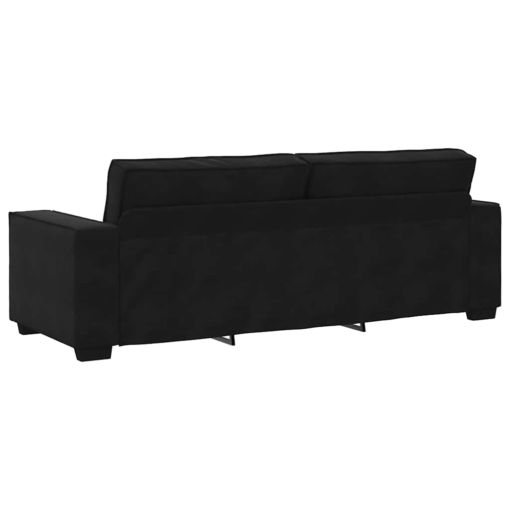 3-Seater Sofa Black 220x78x84 cm Velvet