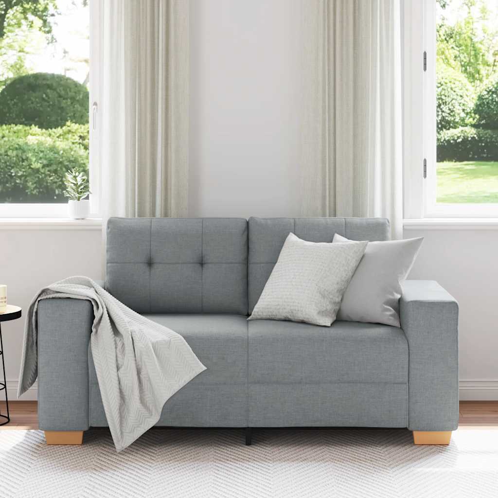 Loveseat Sofa Light Grey 160x77x82 cm Fabric
