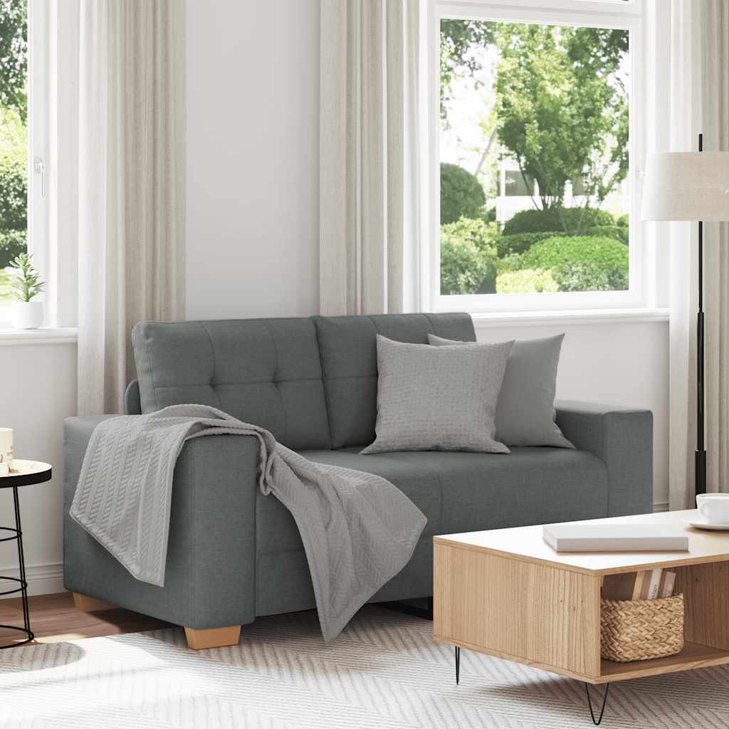 Loveseat Sofa Dark Grey 160x77x82 cm Fabric