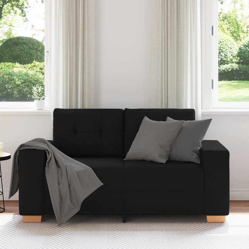 Loveseat Sofa Black 160x77x82 cm Fabric
