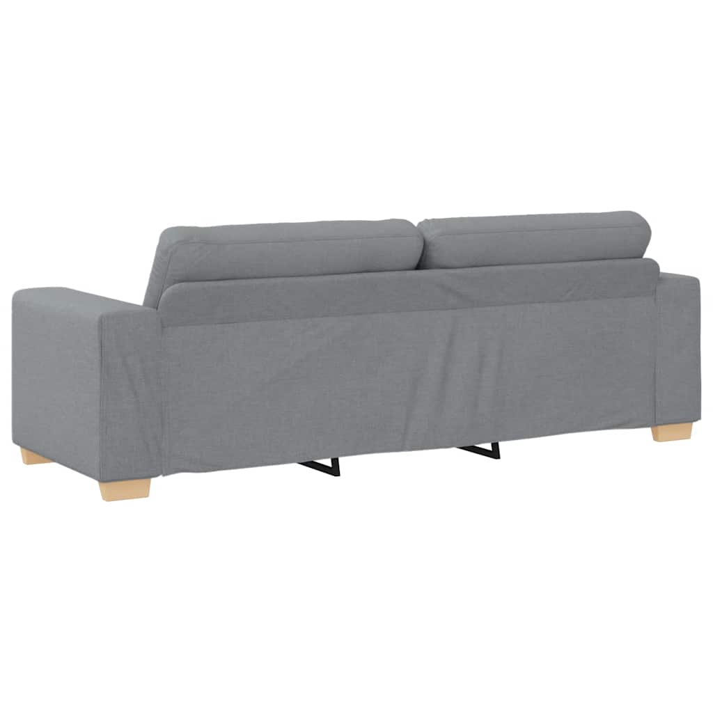 3-Seater Sofa Light Grey 220x78x80 cm Fabric