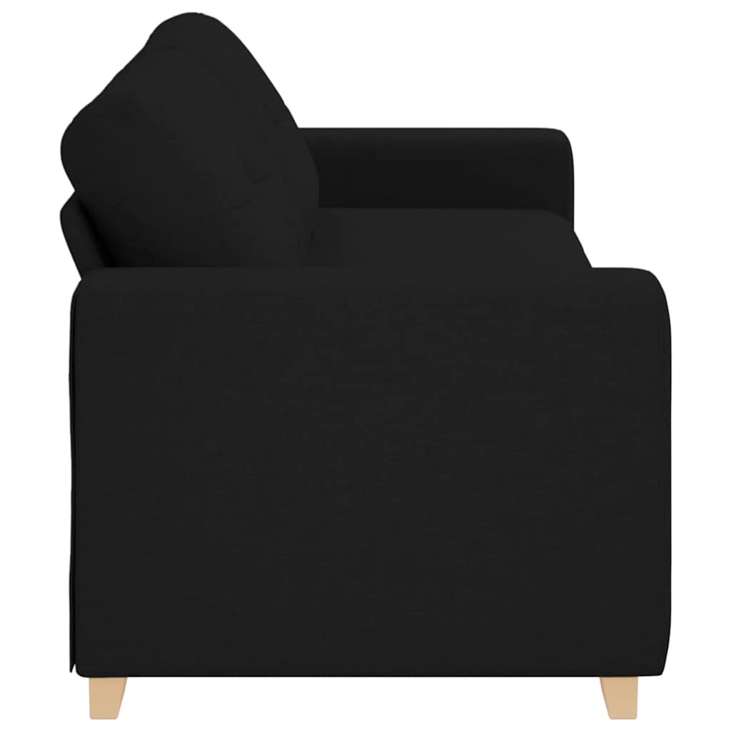 3-Seater Sofa Black 220x78x80 cm Fabric