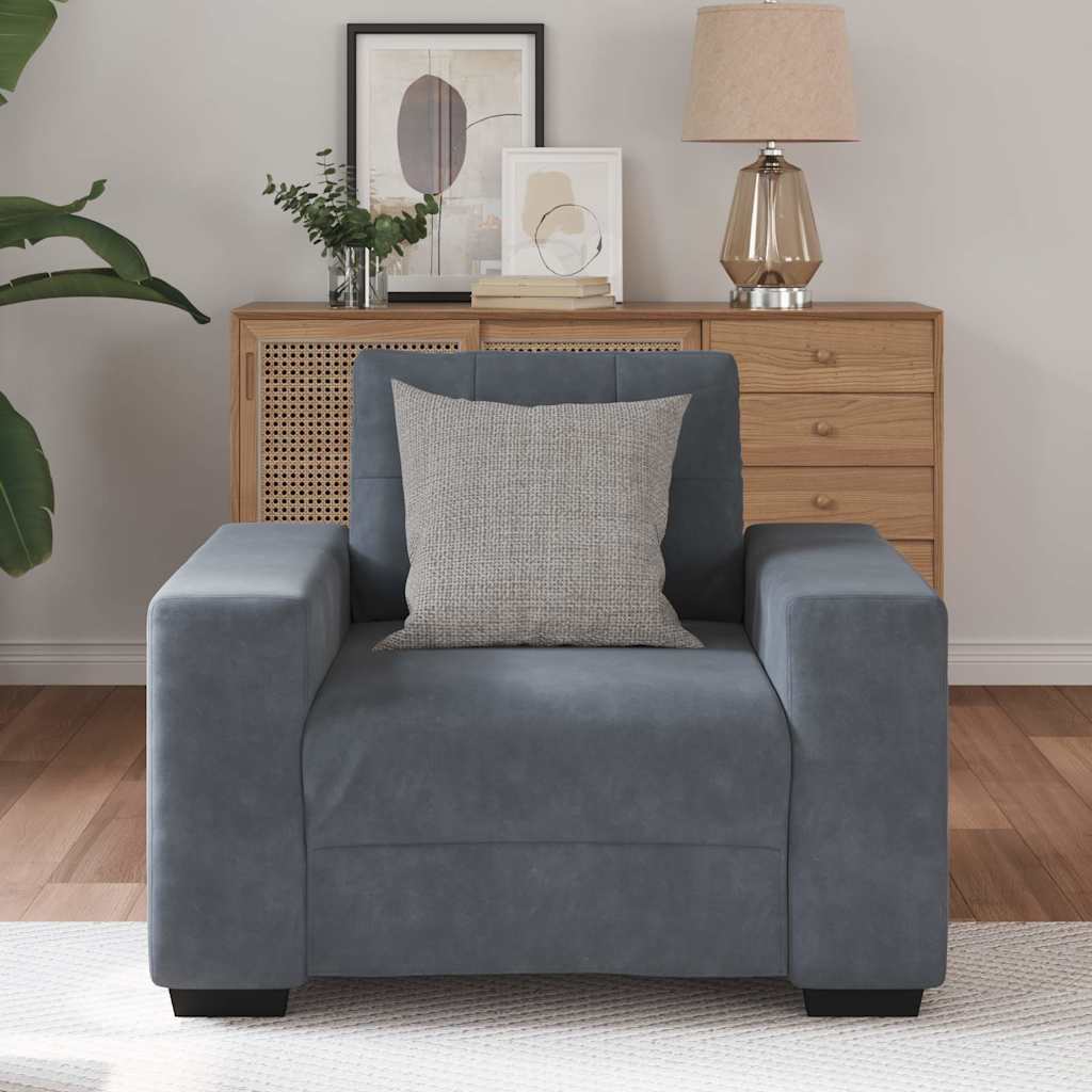 Sofa Chair Dark Grey 100x78x80 cm Velvet