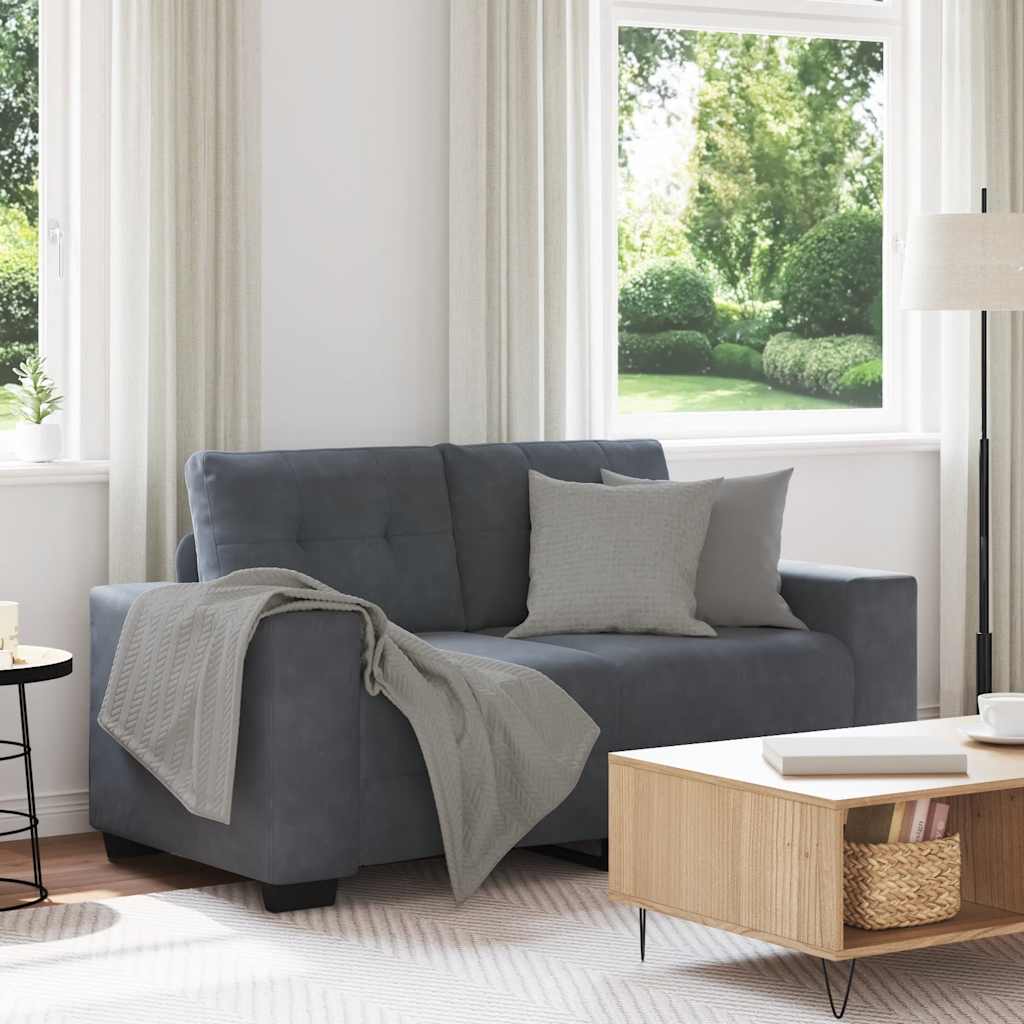 Loveseat Sofa Dark Grey 160x77x82 cm Velvet