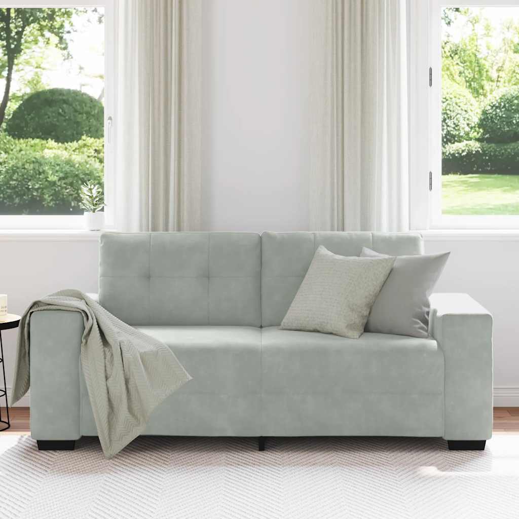 Loveseat Sofa Light Grey 180x77x82 cm Velvet