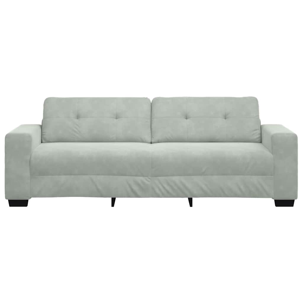3-Seater Sofa Light Grey 220x78x80 cm Velvet