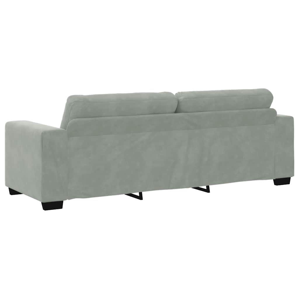3-Seater Sofa Light Grey 220x78x80 cm Velvet
