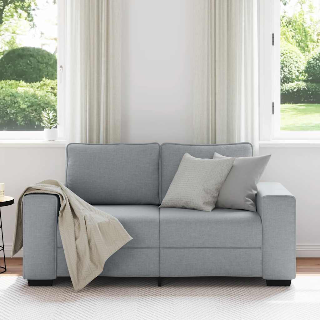 2-Seater Sofa Light Grey 120 cm Fabric