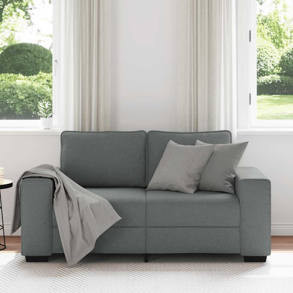 2-Seater Sofa?ark Grey 160x77x82 cm Fabric