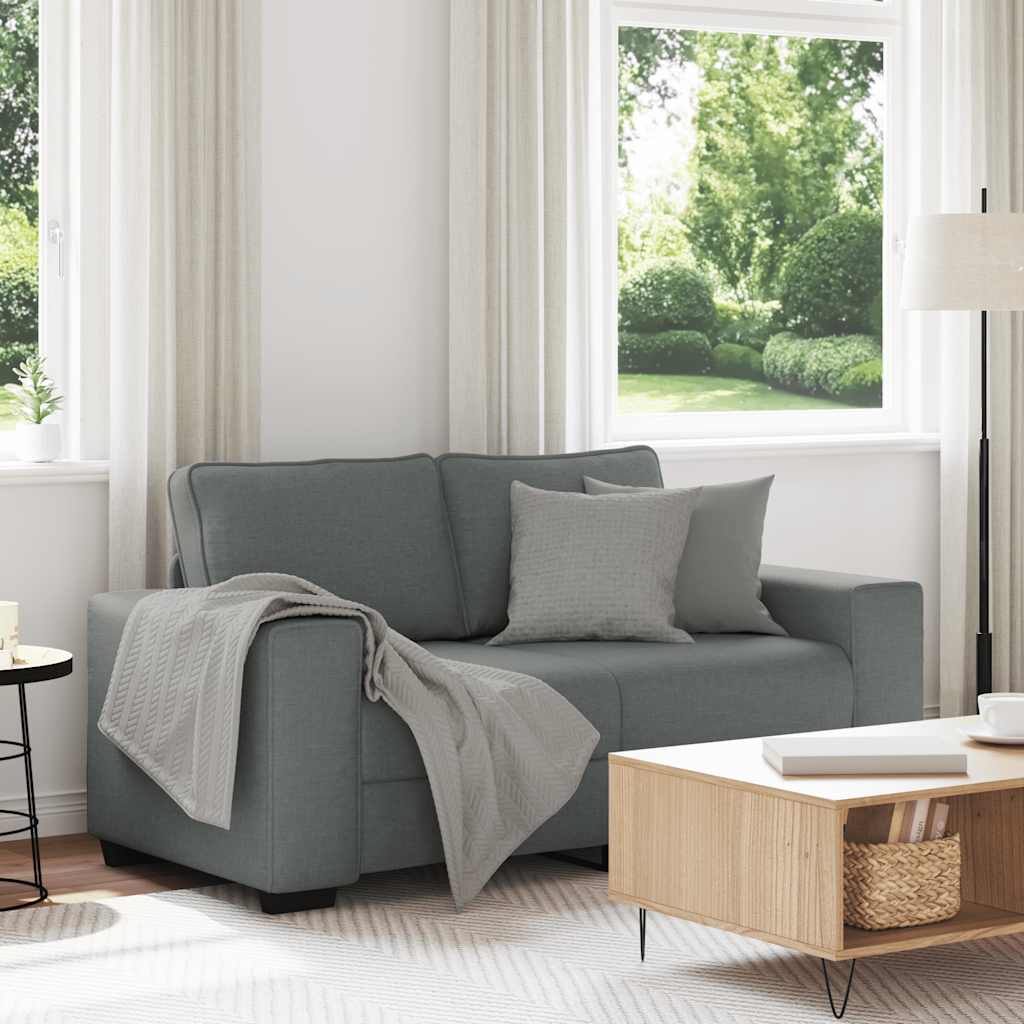 2-Seater Sofa?ark Grey 160x77x82 cm Fabric