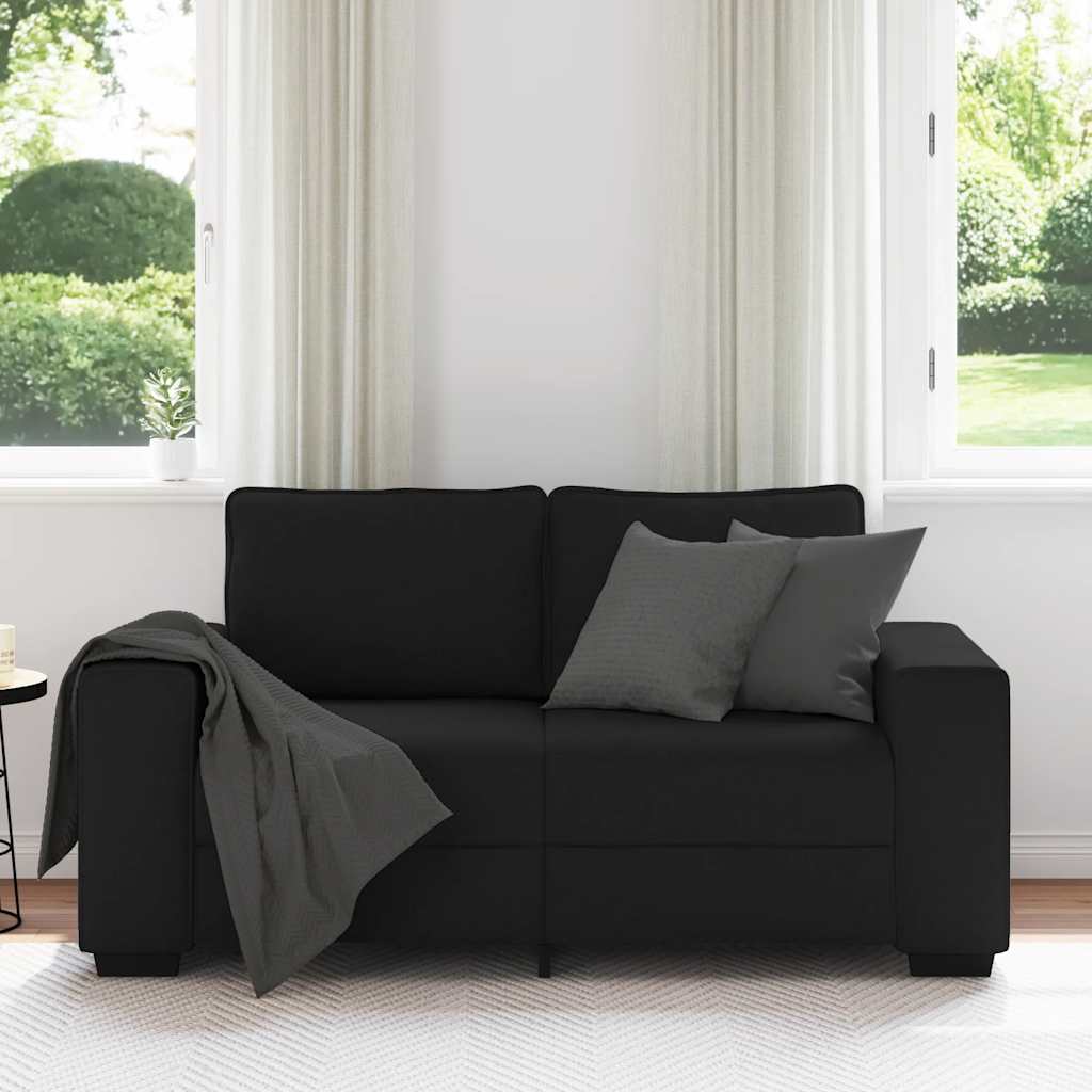 2-Seater Sofa Black 120 cm Fabric