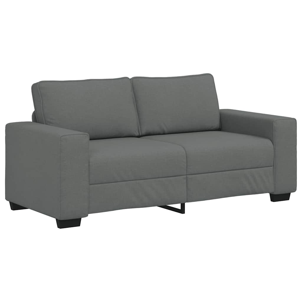 2-Seater Sofa Dark Grey 140 cm Fabric