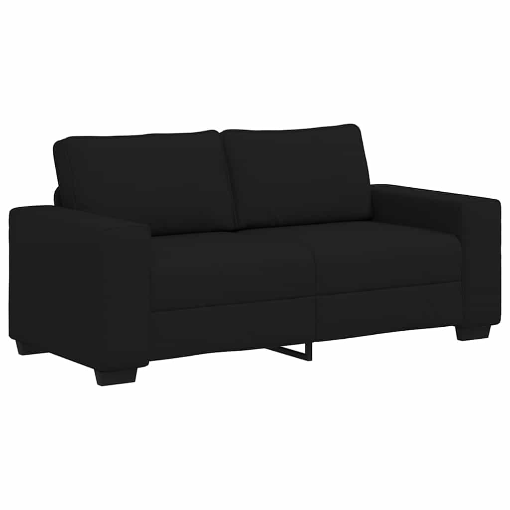 2-Seater Sofa Black 140 cm Fabric