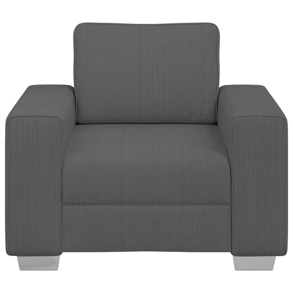 Sofa Chair Dark Grey 100x77x82 cm Corduroy Fabric
