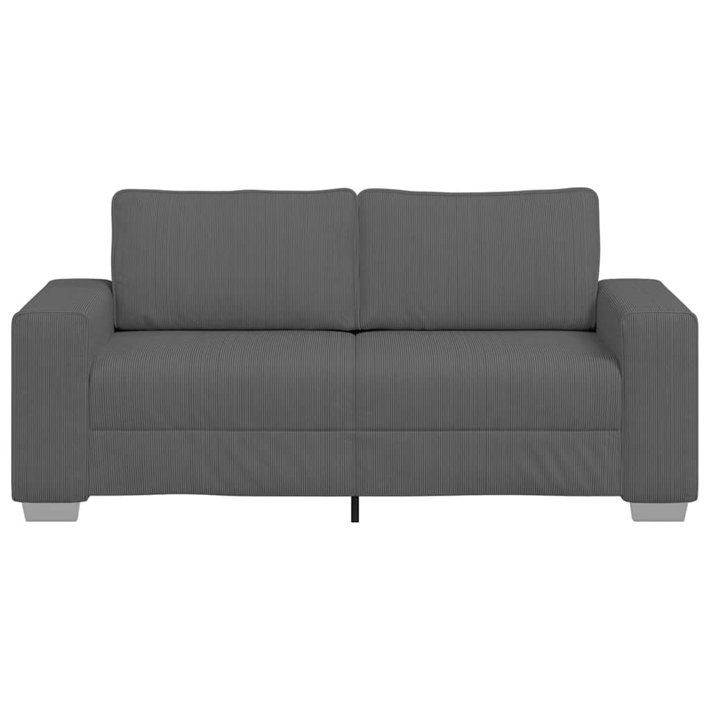 Loveseat Sofa Dark Grey 180x77x82 cm Corduroy Fabric