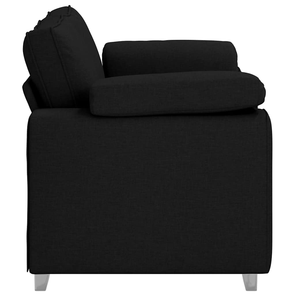 Loveseat Sofa Black 160 cm Fabric